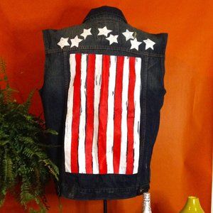 Men's 2X Evolution In Design Distressed Denim Vest